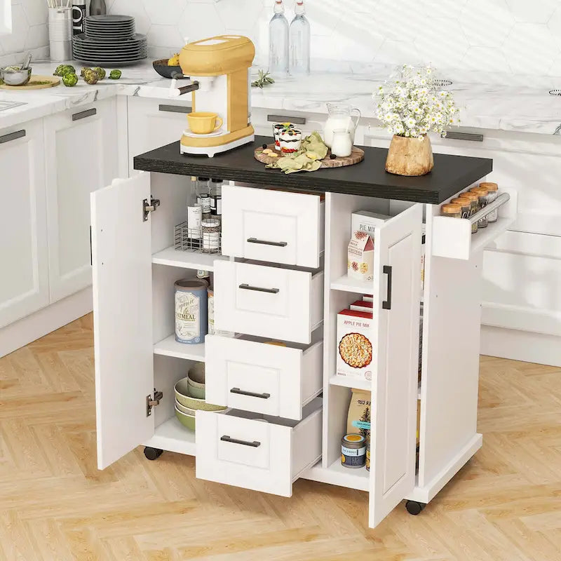 Costway Mobile Rolling Kitchen Island Cart with Wheels - Versatile Serving Utility - Learn More - image 5