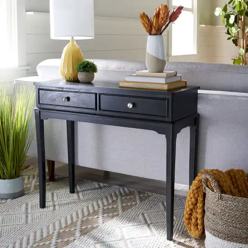 SAFAVIEH Affie 2-Drawer Console Table - Dimensions: 35.5" W x 13" D x 29.5" H - image 3