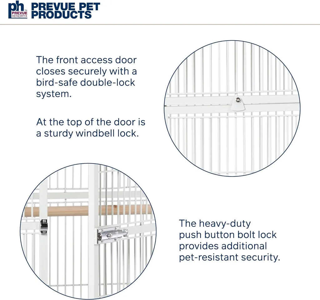 Pet Products Wrought Iron Select Bird Cage 3154C, Chalk White, 36-Inch by 24-Inch by 66-Inch