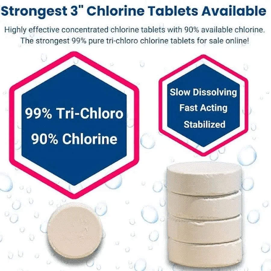 50 lb Pool & Spa Chlorine Tablets Pool Supplies 50 Pounds 3 in Chlorine Stabilizer Hot Tubs Bathtub Chlorinating Tablets - image 3