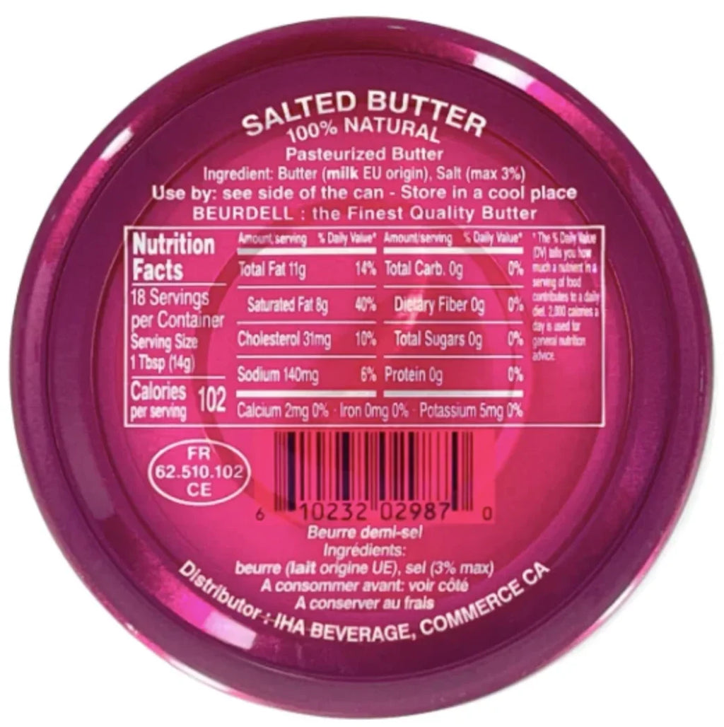 Beurdell Canned French Butter – 100% Natural Salted Pasteurized Real Butter | Long Shelf Life Emergency Survival Food | Great