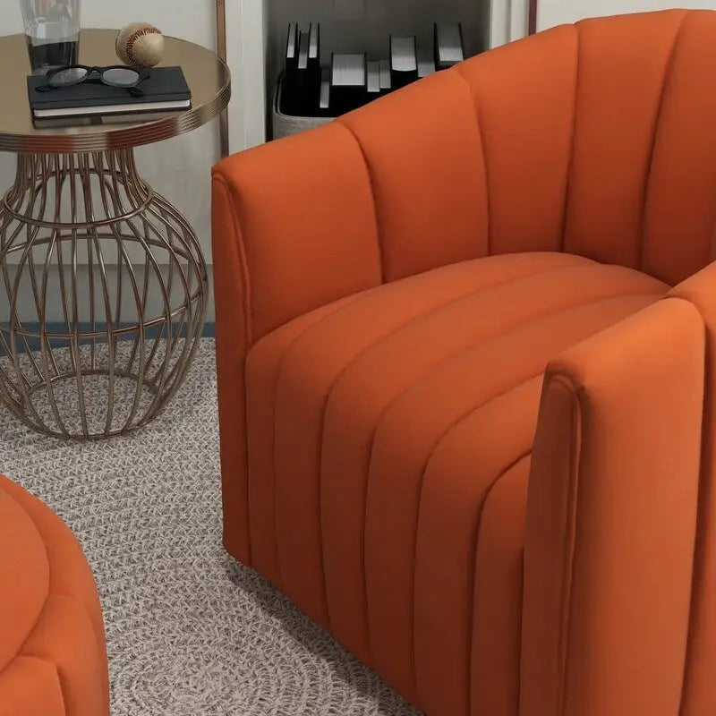 Swivel Accent Chair with Ottoman Set and Upholstered Cushion - image 33