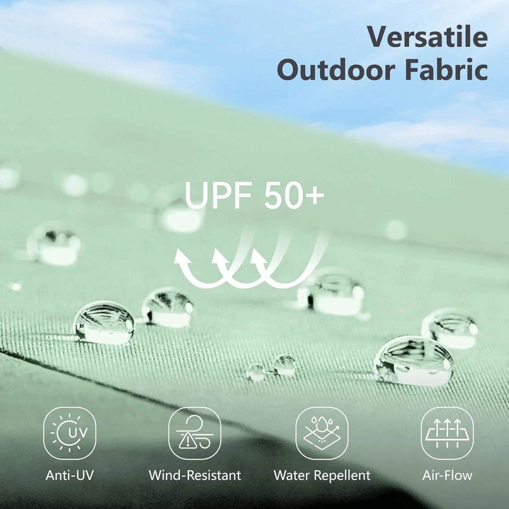 15ft Double Sided Patio Umbrella with Solar Lights, Outdoor Large Umbrellas with Crank Handle and 36 LED Lights, Rectangular Market Umbrella with Base Included for Deck Pool Shade - image 5