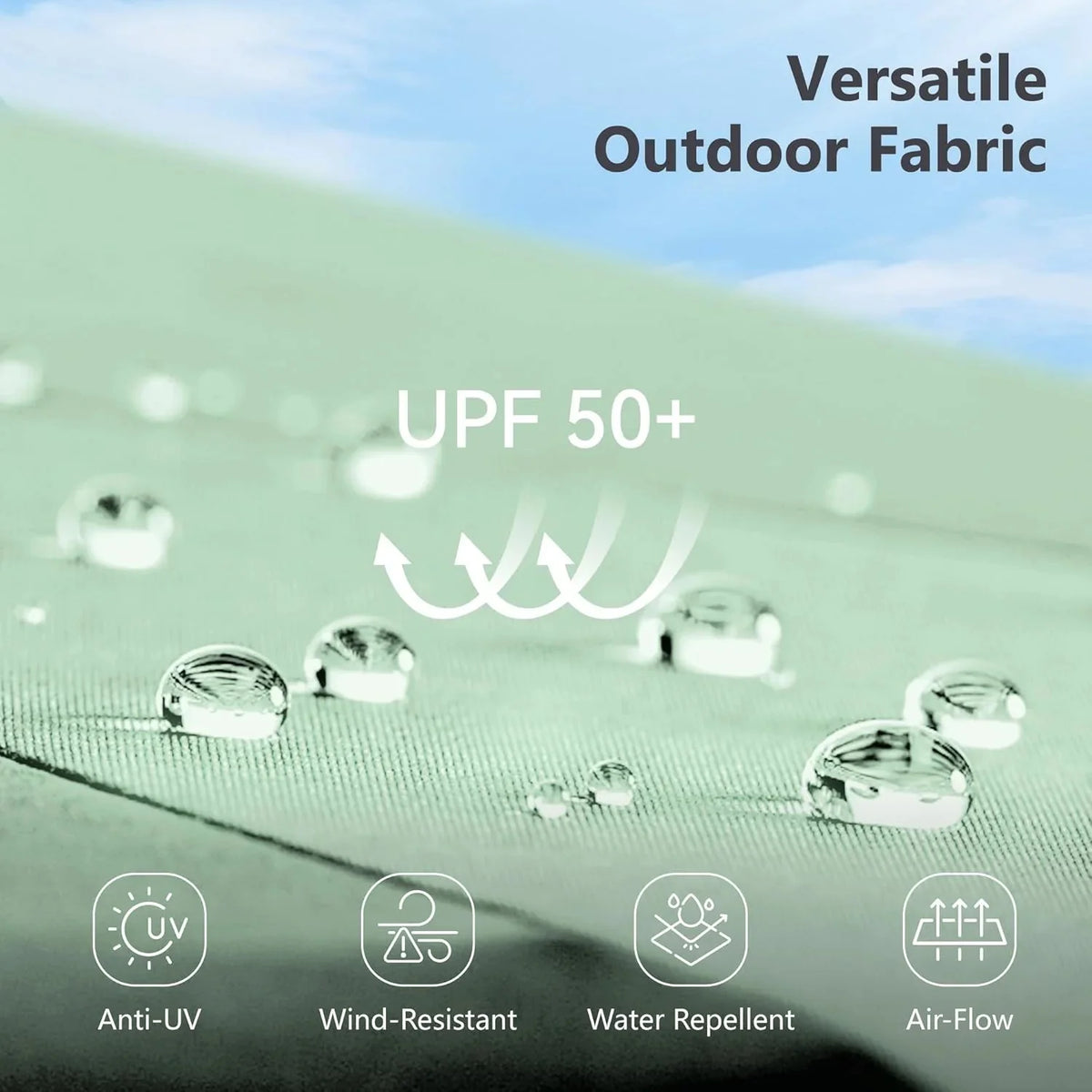 15ft Double Sided Patio Umbrella with Solar Lights, Outdoor Large Umbrellas with Crank Handle and 36 LED Lights, Rectangular Market Umbrella with Base Included for Deck Pool Shade - image 5