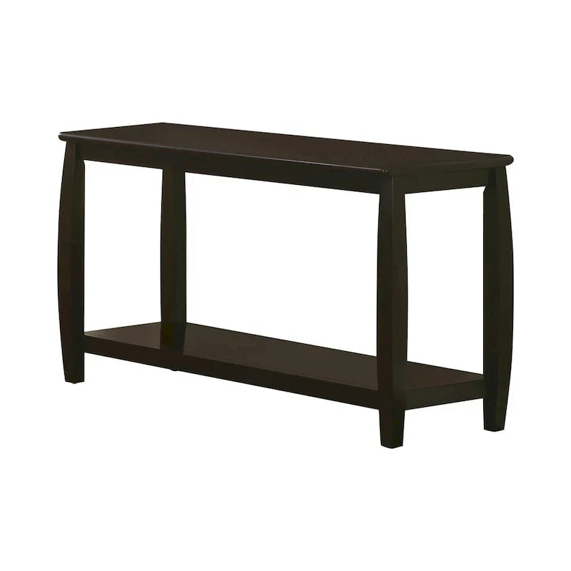 Modern Solid Wood Sofa Table with Subtle Curved Design in Dark Brown - image 2