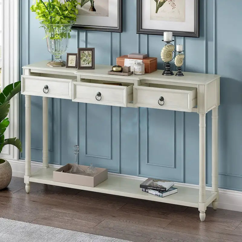 Entryway Console Table with Drawers and Extended Shelf - image 25