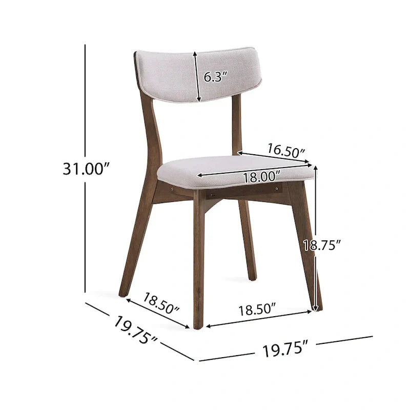 Mid Century Dining Table Set with 4 Upholstered Chairs and Wooden Frame - image 34