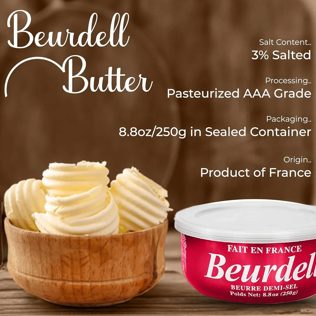 Beurdell Canned French Butter – 100% Natural Salted Pasteurized Real Butter | Long Shelf Life Emergency Survival Food | Great