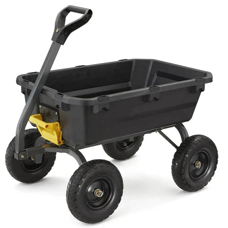 7GCG-NF Heavy-Duty Poly Dump Garden Cart with No-Flat Tires, 7 Cubic Feet, 1200-Pound Capacity, Black, Amazon Exclusive