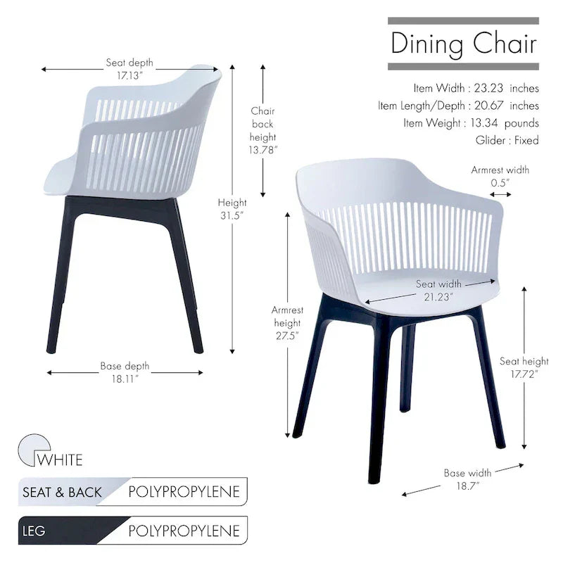 Porthos Home Palmer Set of 2 Dining Chairs with Plastic Shell and Legs - image 23