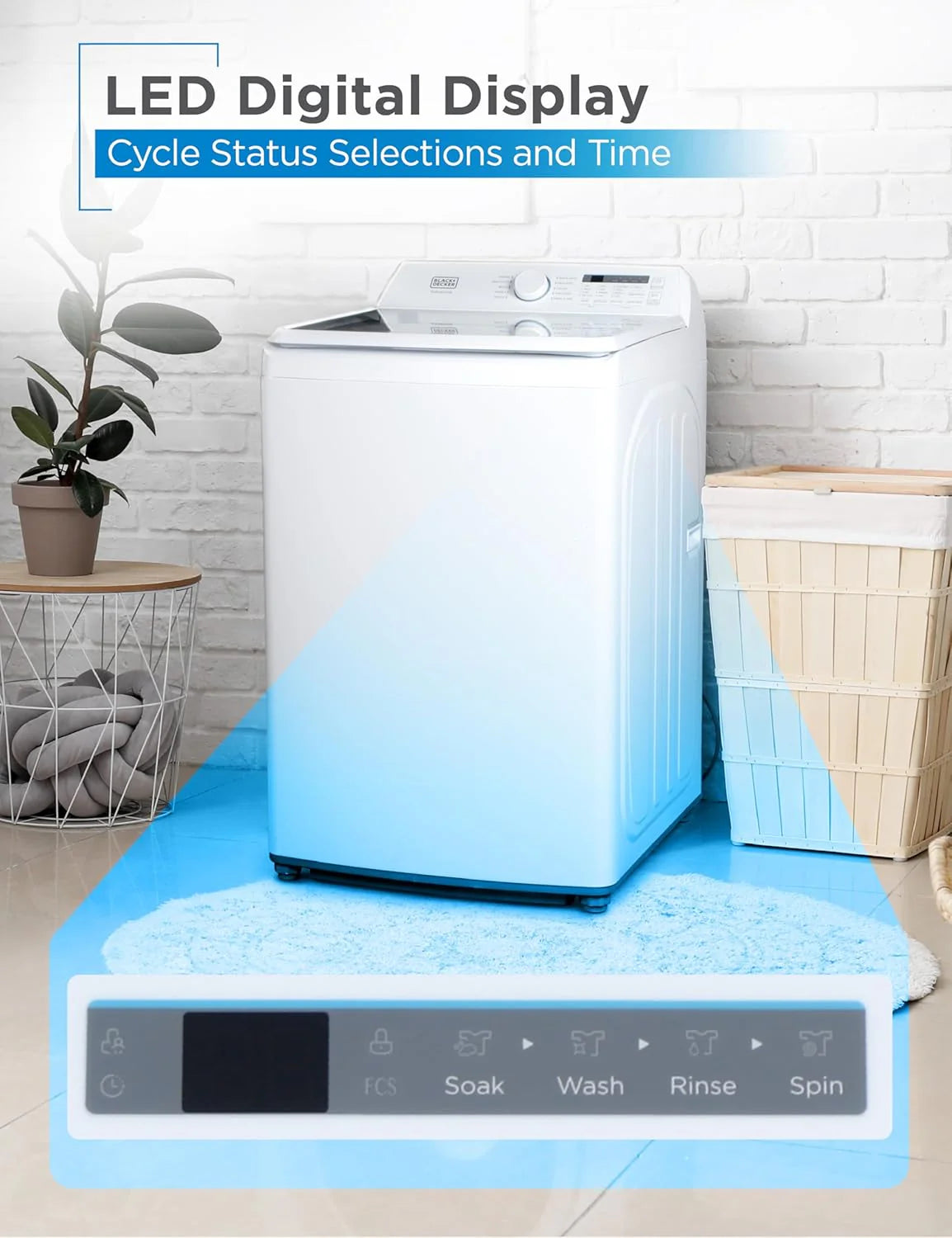 BLACK+DECKER 0.9 Cu. Ft. Portable Washing Machine - 5 Wash Cycles - image 20