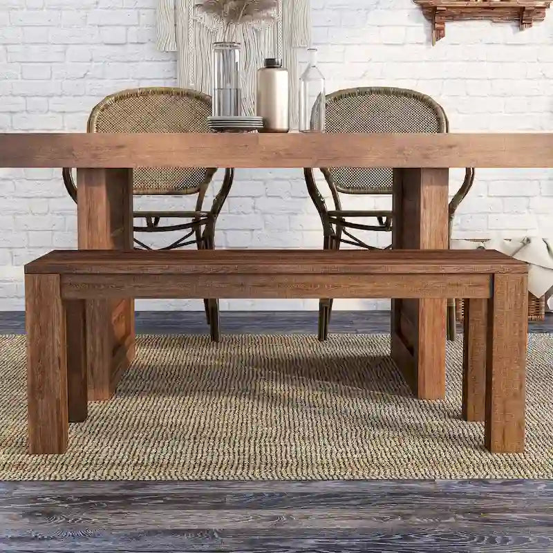 Anaisha Rustic Solid Mango Wood Dining Bench - Furniture of America - image 4