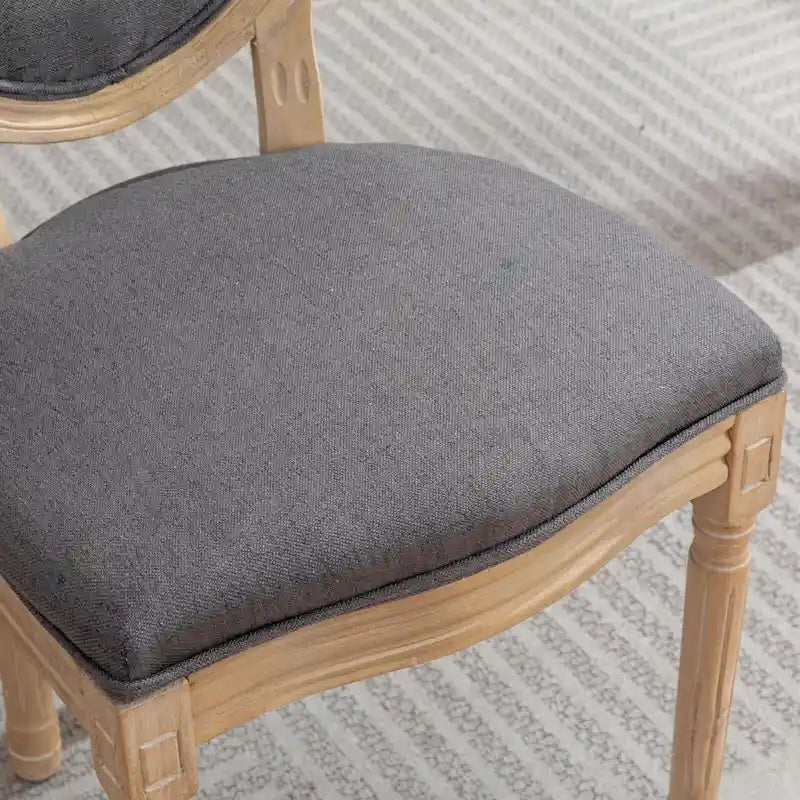 Set of 2 French Oval Back Dining Chairs - Elegant Retro Design with Solid Wood Frame - image 11