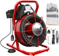 Electric Drain Cleaner Machine by Brand, 75 Ft x 3/8 Inch, Fits 1-4 Inch Pipes, Portable with 4 Cutters, Powerful Plumbing To