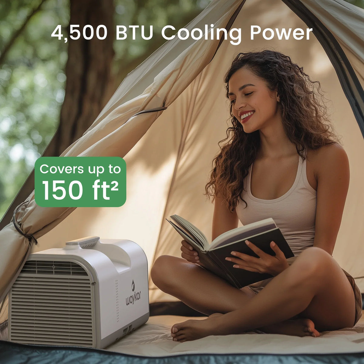 Waykar 4500BTU Portable Air Conditioner for Tent, Camping, RV, 130 Sq. Ft., Low Noise, Remote Control - image 9