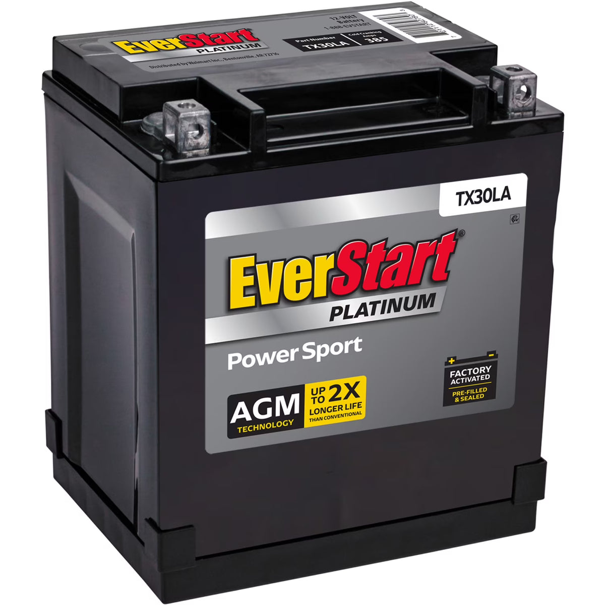 EverStart Platinum AGM PowerSport Battery, Group Size TX30LA 12 Volts, 385 CCA - image 1