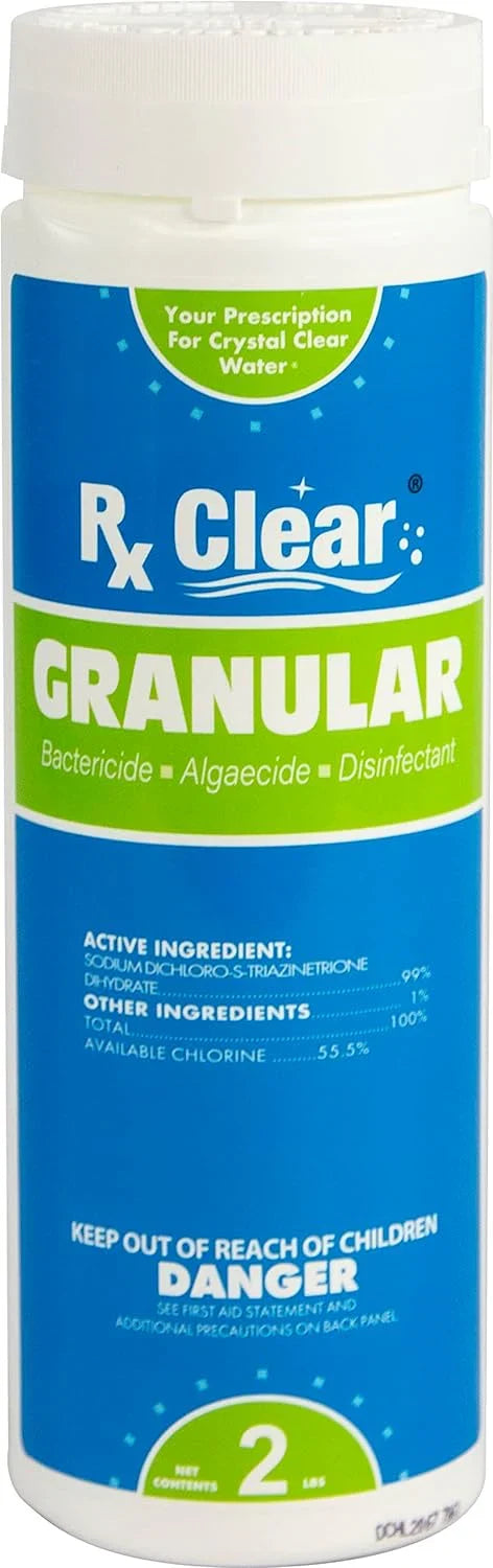 Clear Stabilized Granular Chlorine | One 50-Pound Bucket | Use As Bactericide, Algaecide, and Disinfectant in Swimming Pools 