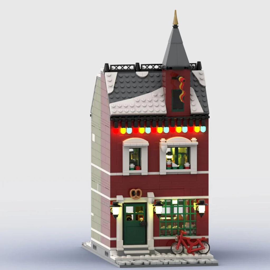 Christmas Country Church Building Kit, MOC-147549 Winter Modular Building Blocks Christmas House Building Block Building Toy 