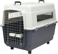 Designs Plastic Kennels Rolling Plastic Airline Approved Wire Door Travel Dog Crate, XXX-Large, Gray - image 3