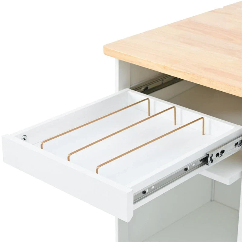 Merax Spacious Kitchen Island Cart with Adjustable Shelf and Dual Drawers - image 19