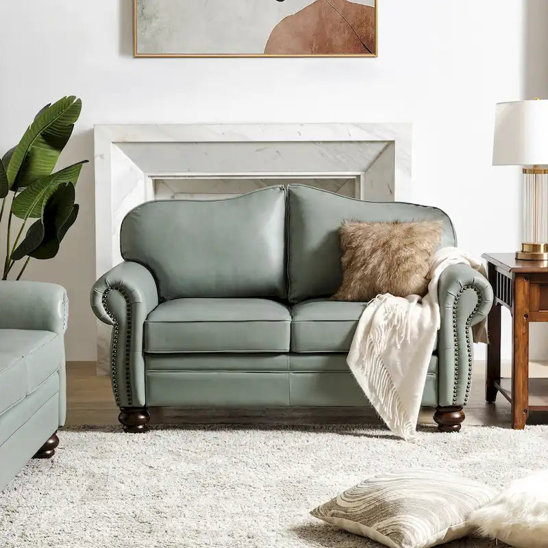 Angel Transitional Genuine Leather Sofa with Tufted Backrest by HULALA HOME - image 6