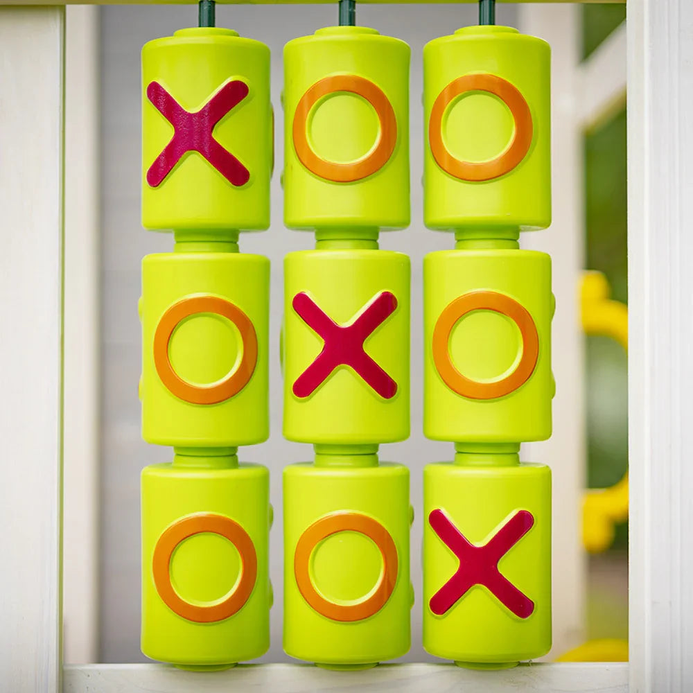 ROVO KIDS Wooden Tower Cubby House with Slide, Sandpit, Climbing Wall, Noughts & Crosses - image 3