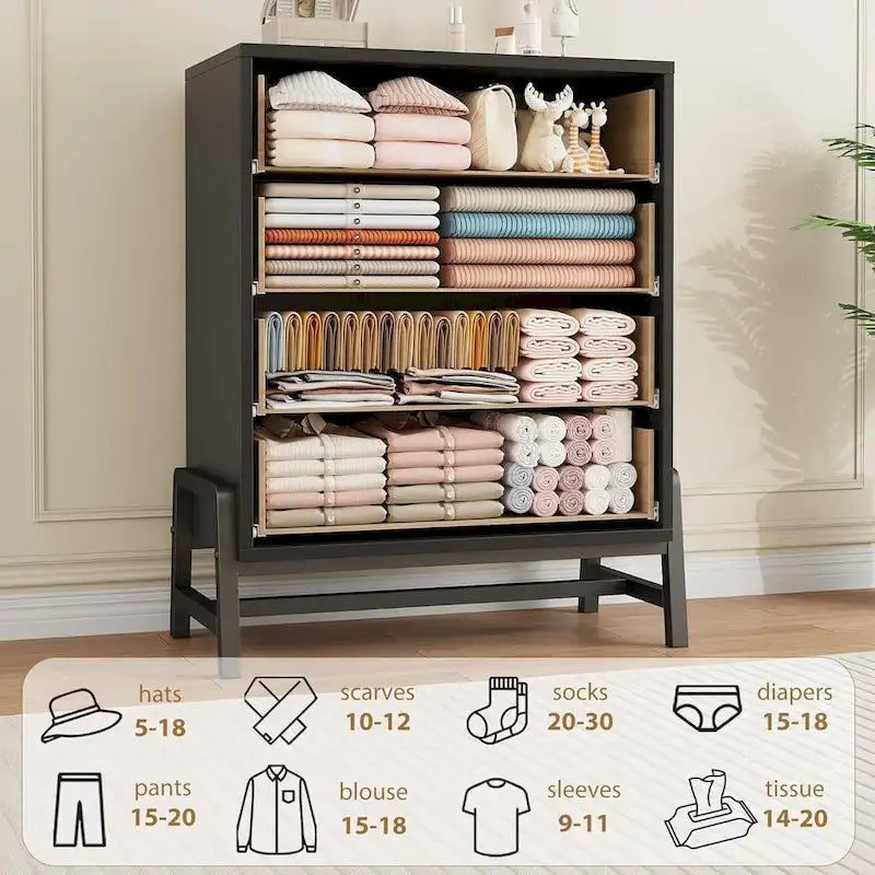 Freestanding 4-Drawer Dresser with Storage - 38.6" Tall - image 11