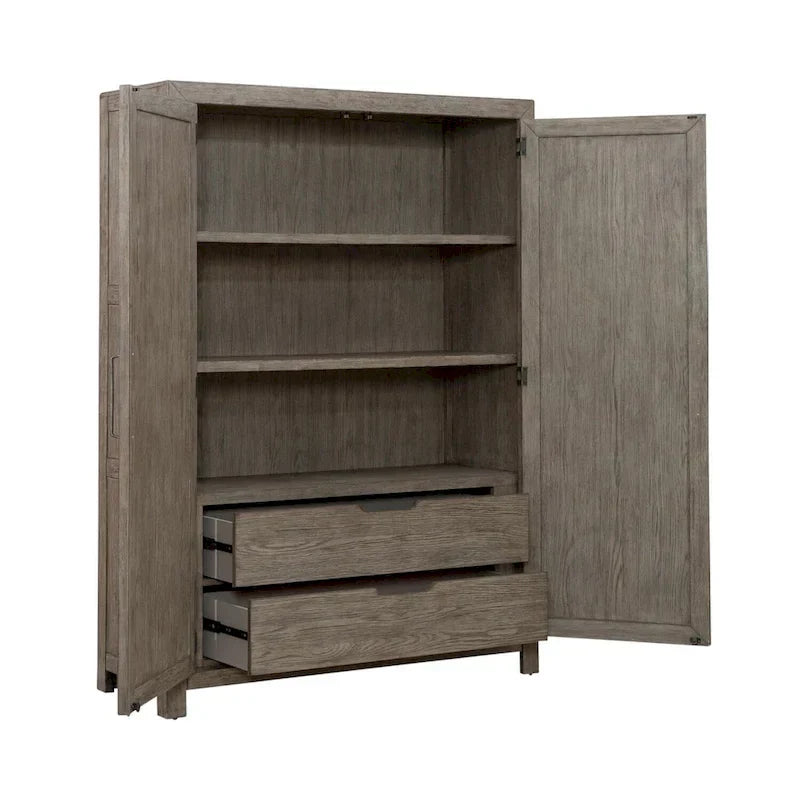 Skyview Lodge Cobblestone Oak Armoire - Spacious Bedroom Storage (54" W x 20" D x 75" H) - image 7