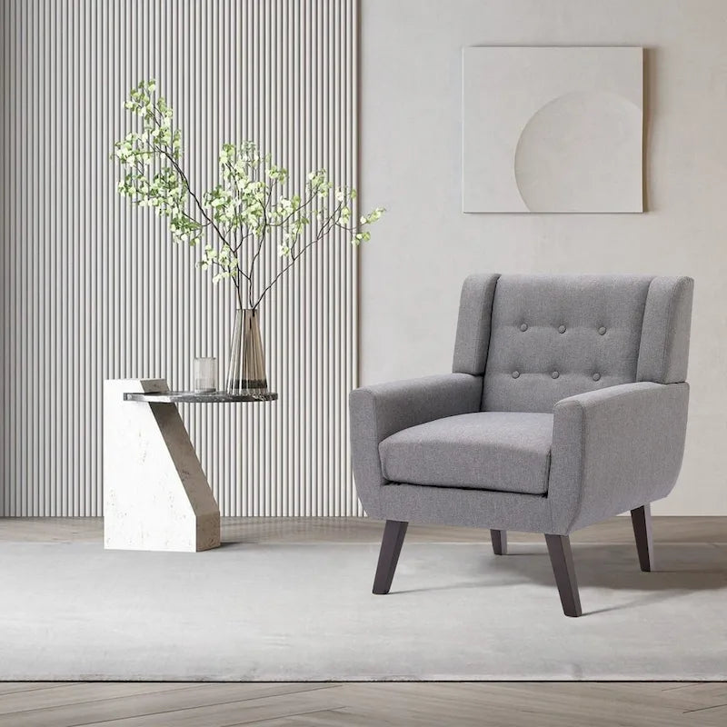 Contemporary Linen Button-Tufted Accent Chair - image 8