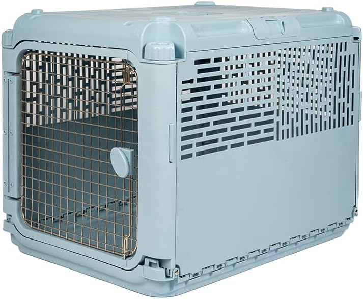 Designs Plastic Kennels Rolling Plastic Airline Approved Wire Door Travel Dog Crate, XXX-Large, Gray - image 9