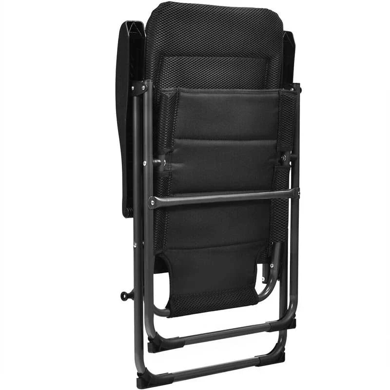 2 Pack Folding Patio Chairs 7 Position Adjustable Lawn Chair Recliner Camping Chair Compact Outdoor Sling Chair Fully Assembl