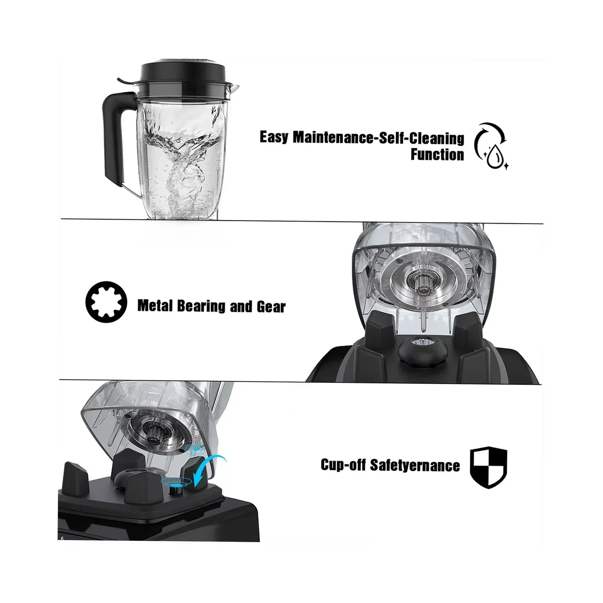 Professional Blender with 1450-Watt Motor & 68 oz Dishwasher-Safe Total Crushing Pitcher, Black