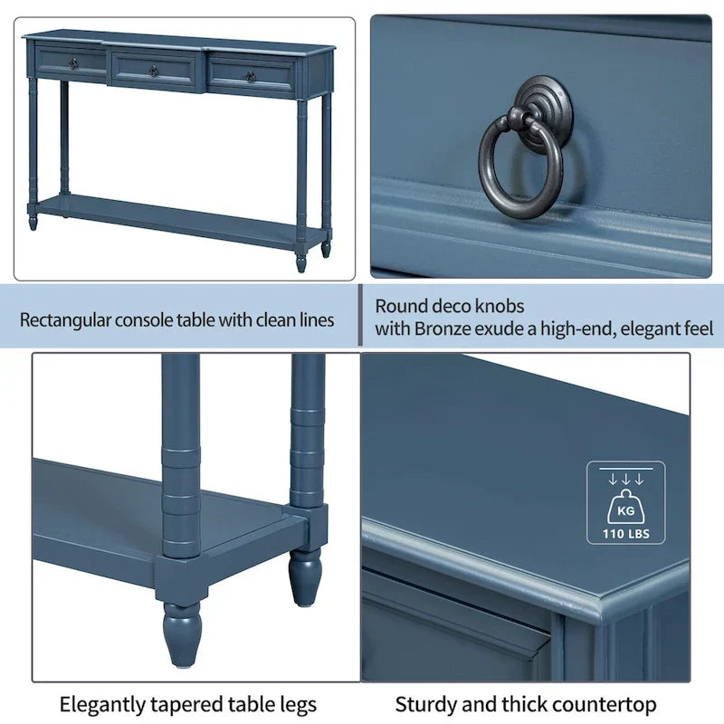 Entryway Console Table with Drawers and Extended Shelf - image 20