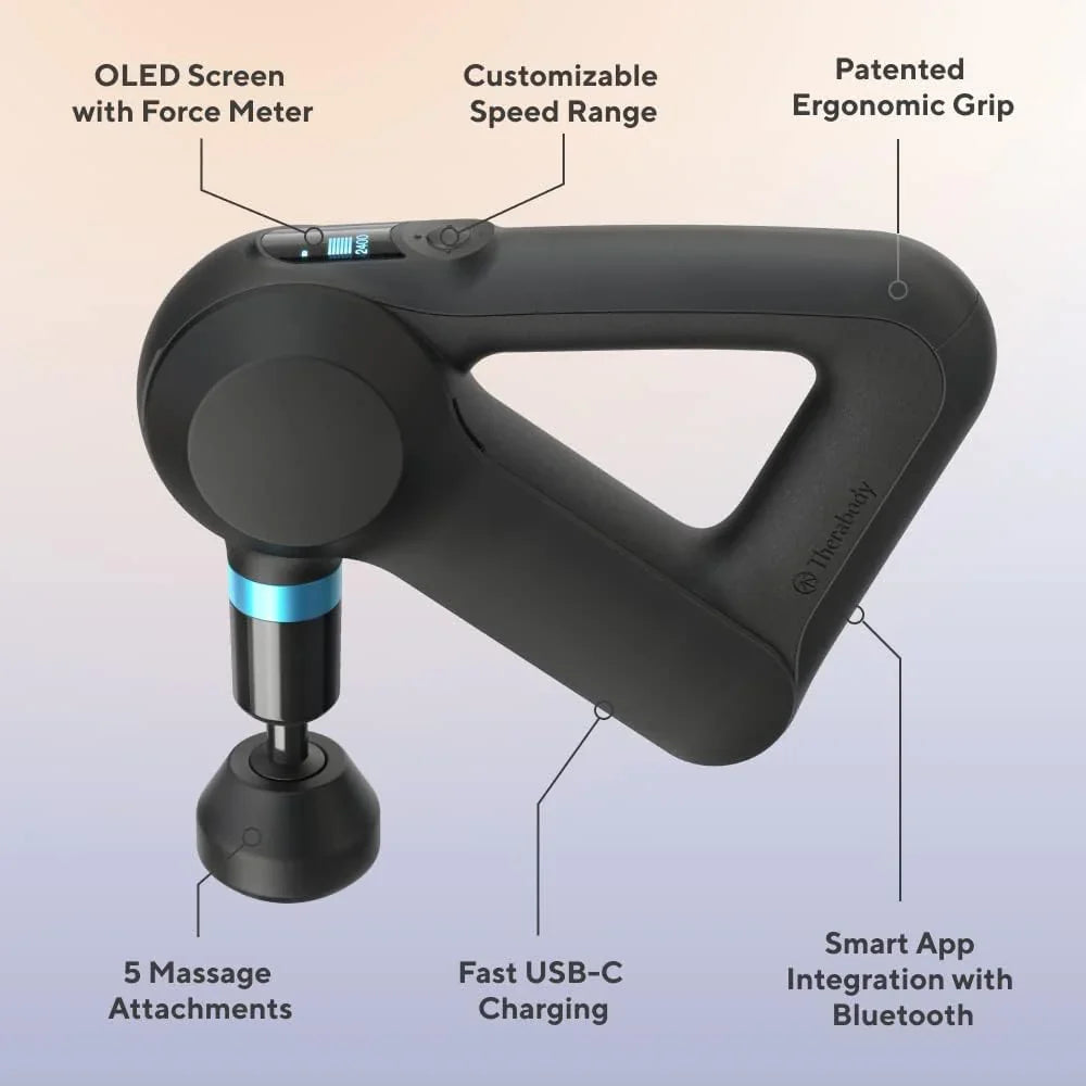 TheraGun Elite Ultra-Quiet Percussion Massage Gun for Deep Tissue Muscle Pain Relief, Handheld Electric Massager Perfect for 
