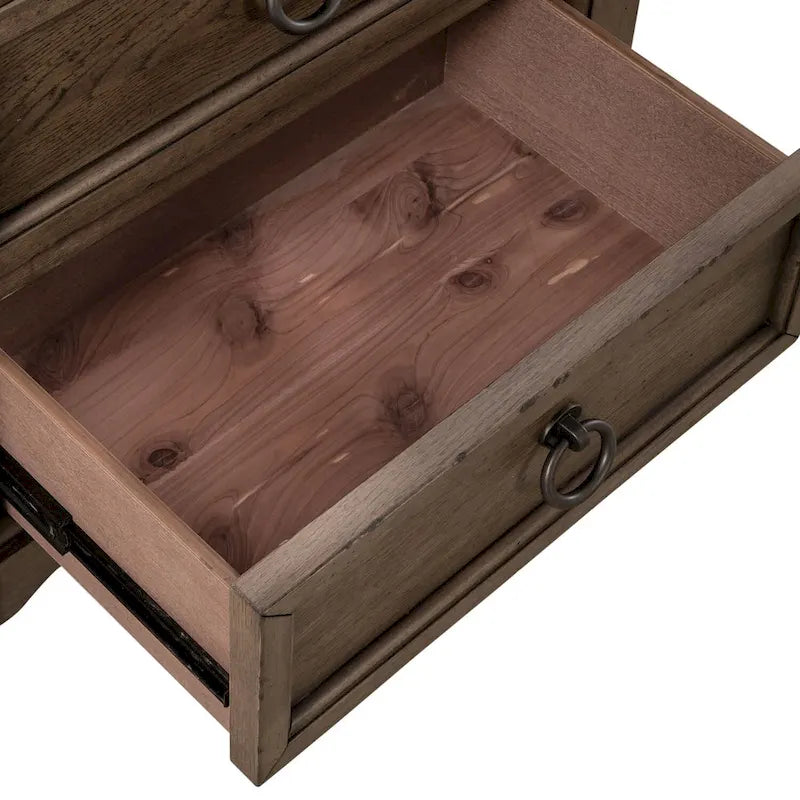 Americana Farmhouse Dusty Taupe Nightstand with 2 Drawers and Charging Station - image 6