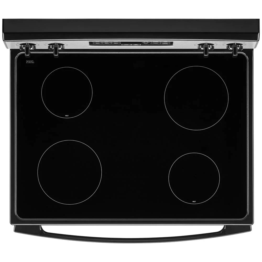 Amana? Brand New Model - AER6303MMS 30-inch Electric Range with 4.8 Cu ft oven. - assembled product Depth: 27.5- - assembled product height: 46.08- - assembled product Width: 30- - image 6
