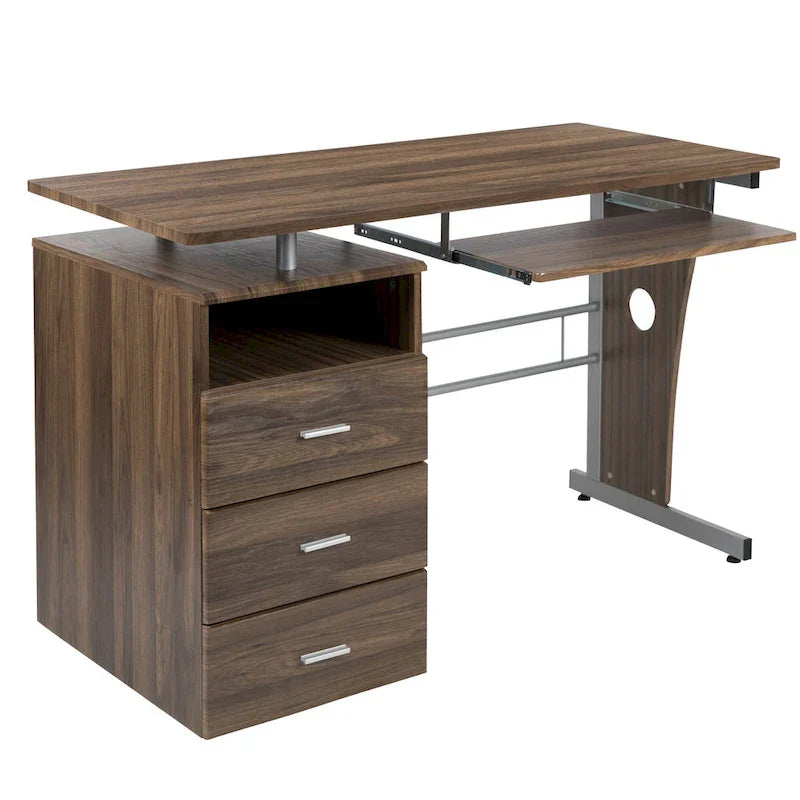 3-Drawer Pedestal Computer Desk with Keyboard Tray - image 23