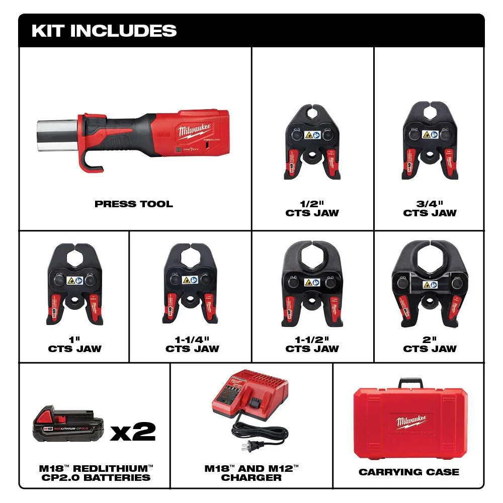 Milwaukee M18 FORCE LOGIC crimping tool with ONE-KEY and 1/2 - image 2