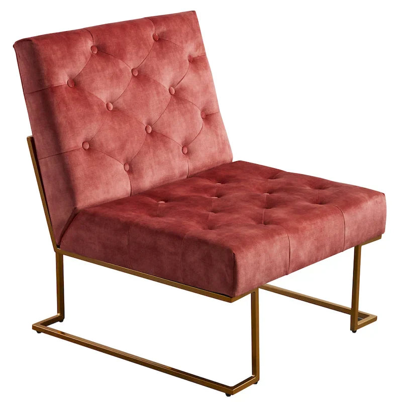 Corvus Savannah Tufted Velvet Lounge Chair with Upholstered Accent - image 25