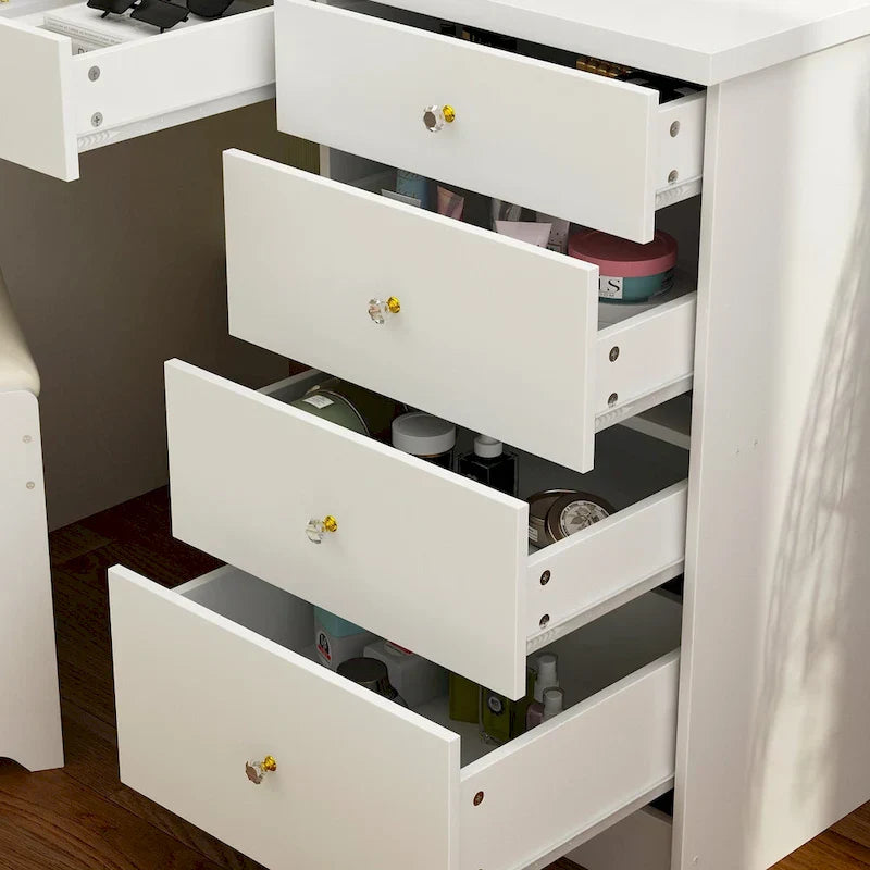 39.4-Inch Makeup Vanity Set with Stool and Touch Light Mirror - image 7