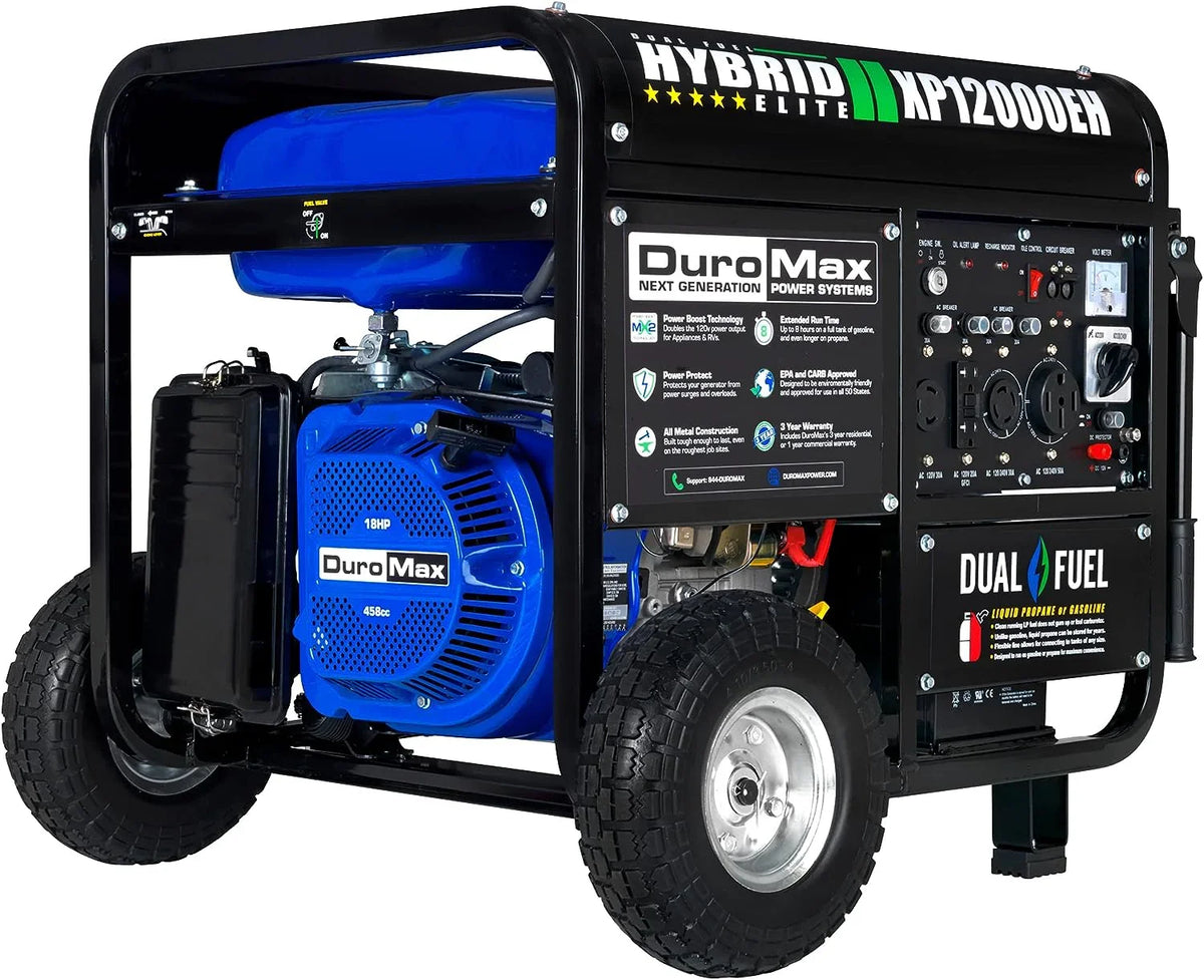 XP12000EH Dual Fuel Generator – 12,000W Gas/Propane, 457cc 4-Stroke Engine, EPA/CARB Compliant