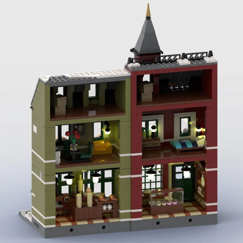 Christmas Country Church Building Kit, MOC-147549 Winter Modular Building Blocks Christmas House Building Block Building Toy 