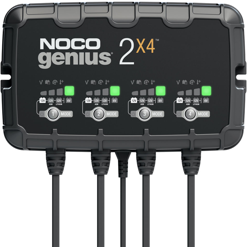 NOCO GENIUS2X4: 4-Bank 8A (2A/Bank) 6V/12V Smart Battery Charger, Maintainer and Desulfator - image 1