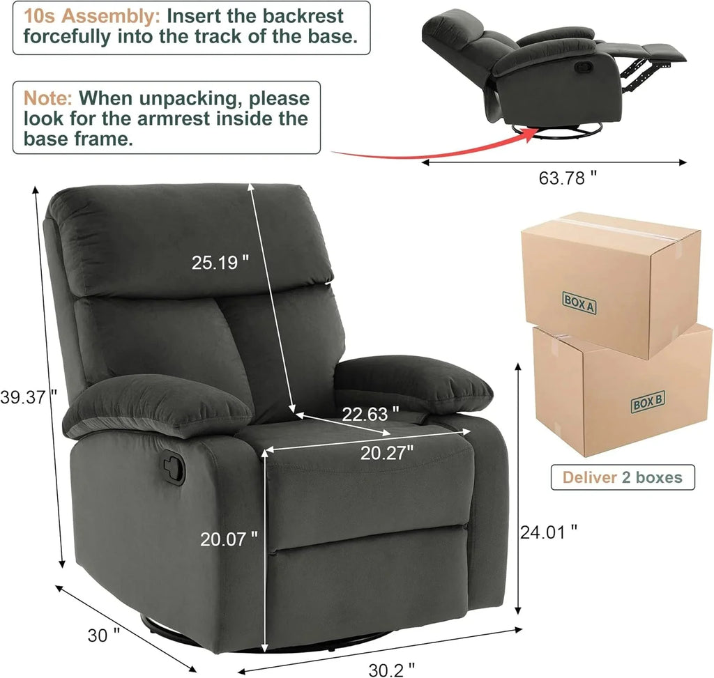 Small Swivel Rocker Recliner Chair for Compact Spaces - image 6