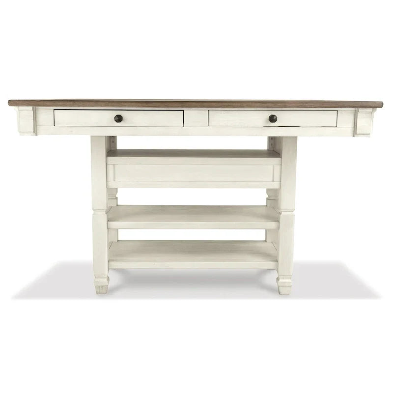 Signature Design by Ashley Bolanburg 7-Piece Counter Height Dining Set in Antique White and Brown - image 3