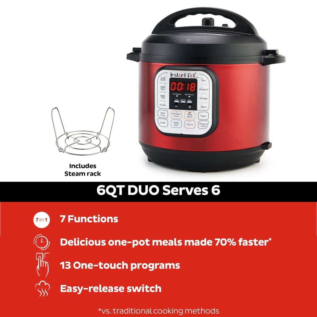 Instant Pot Duo™ 6 Quart Multi-Cooker, Red Stainless Steel - image 2
