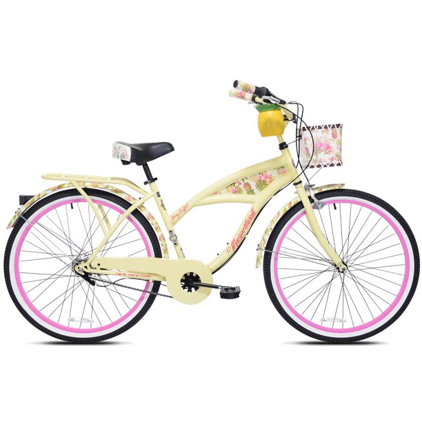 Kent 26" Margaritaville Womens 3-Speed Cruiser Bike, Yellow