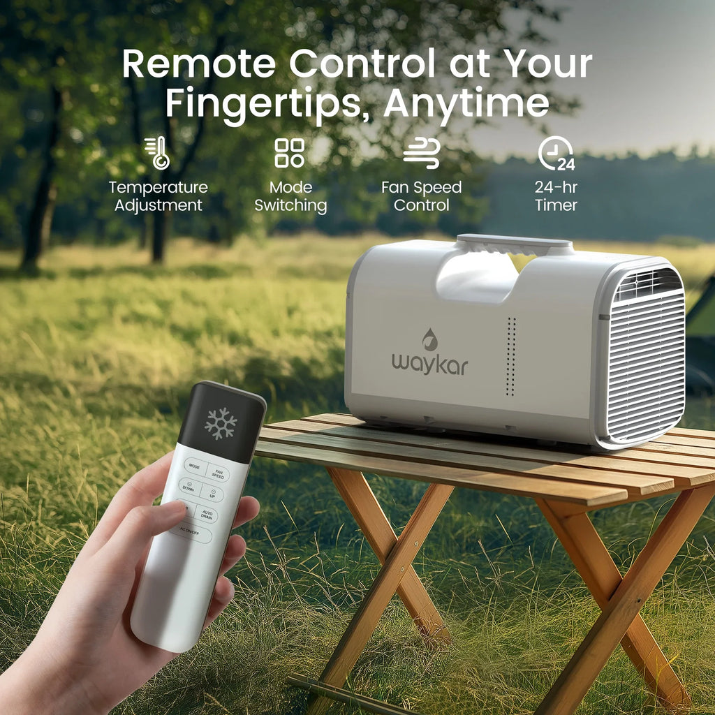 Waykar 4500BTU Portable Air Conditioner for Tent, Camping, RV, 130 Sq. Ft., Low Noise, Remote Control - image 7