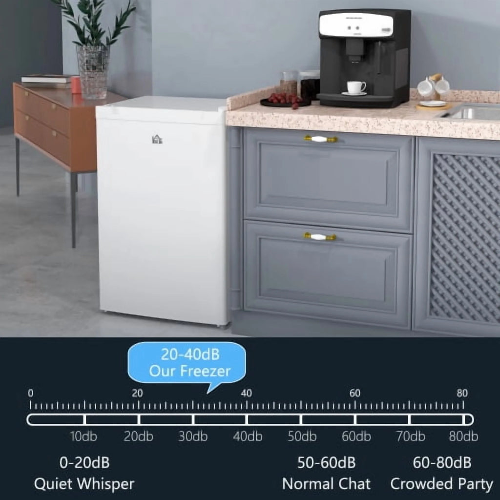 HOMCOM Upright Freezer, 3.0 Cubic Feet Compact Mini Freezer with Reversible Single Door and Adjustable Thermostat, Small freezer for Home, Dorm, Apartment, Home Office, White - image 2