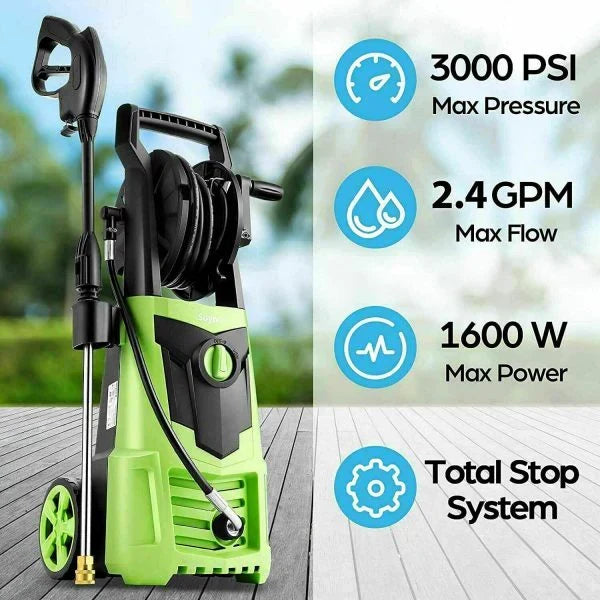 Electric Pressure Washer 3000PSI, 2.4GPM High Power Washer Cleaner NEW